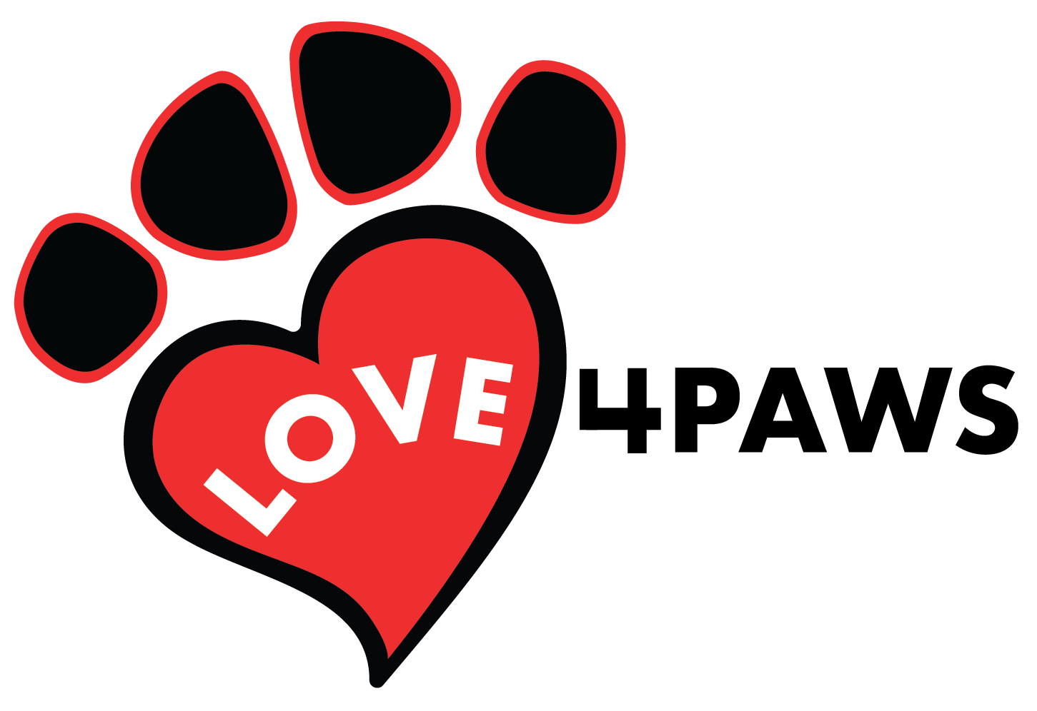 Love4Paws animal rescue logo